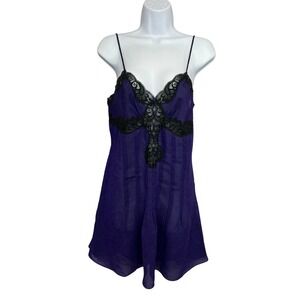 Vintage Victoria's Secret Gold Label Purple Babydol Night Gown Sz Médium Y2K